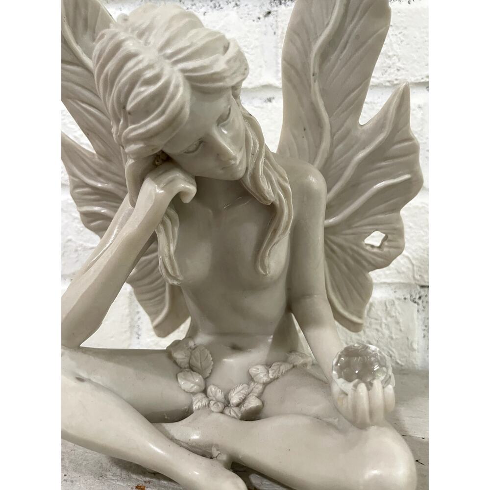 Design Toscano Fairy With Crystal Ball Figurine Statue Fantasy Sculpture 10"